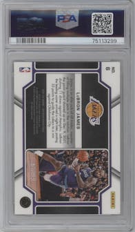 LeBron James from the 2021-22 Panini Obsidian set graded by PSA and given an overall grade of 9.