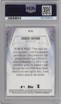 Shohei Ohtani from the 2018 Topps Stadium Club set graded by PSA and given an overall grade of 10.