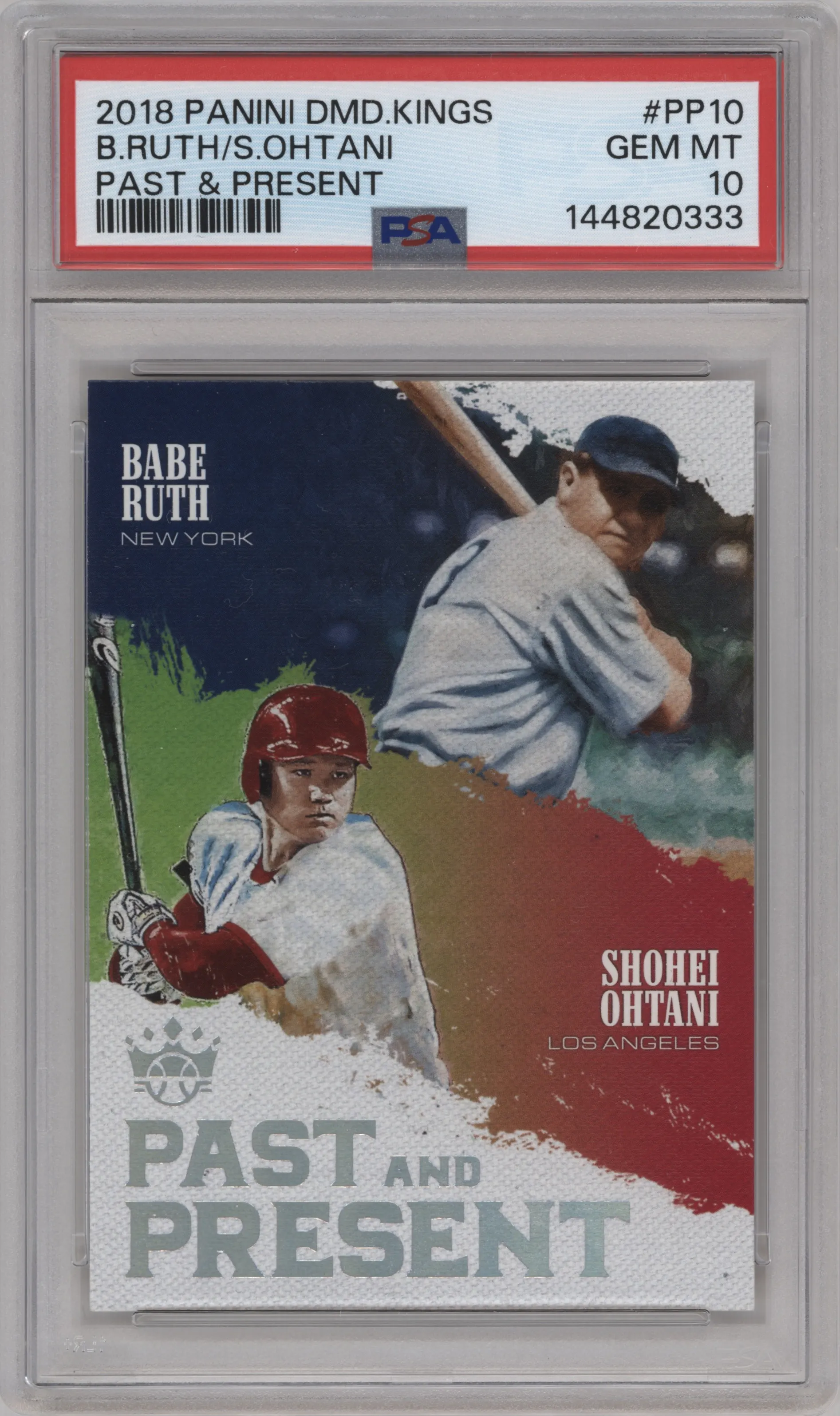 2018 Panini Diamond Kings Past and Present Babe Ruth/Shohei Ohtani #PP10 PSA 10