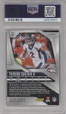 Patrick Surtain II from the 2024 Panini Prizm set featuring a Black & Red Checker  parallel graded by PSA and given an overall grade of 9.