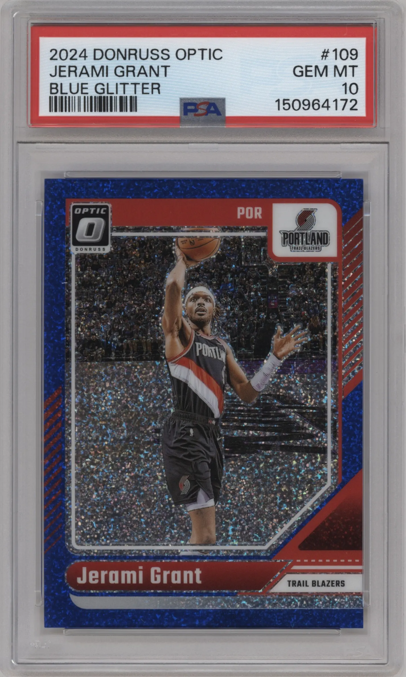 2024 Donruss Optic Jerami Grant Blue Glitter #109 PSA 10