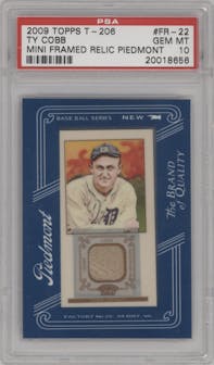 Ty Cobb  from the 2009 Topps 206 set featuring a Piedmont parallel graded by PSA and given an overall grade of 10.