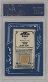 Ty Cobb  from the 2009 Topps 206 set featuring a Piedmont parallel graded by PSA and given an overall grade of 10.