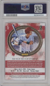 Shohei Ohtani from the 2018 Panini Diamond Kings set graded by PSA and given an overall grade of 10.