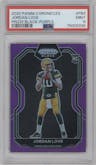 Jordan Love from the 2020 Panini Chronicles set featuring a Purple parallel graded by PSA and given an overall grade of 9.