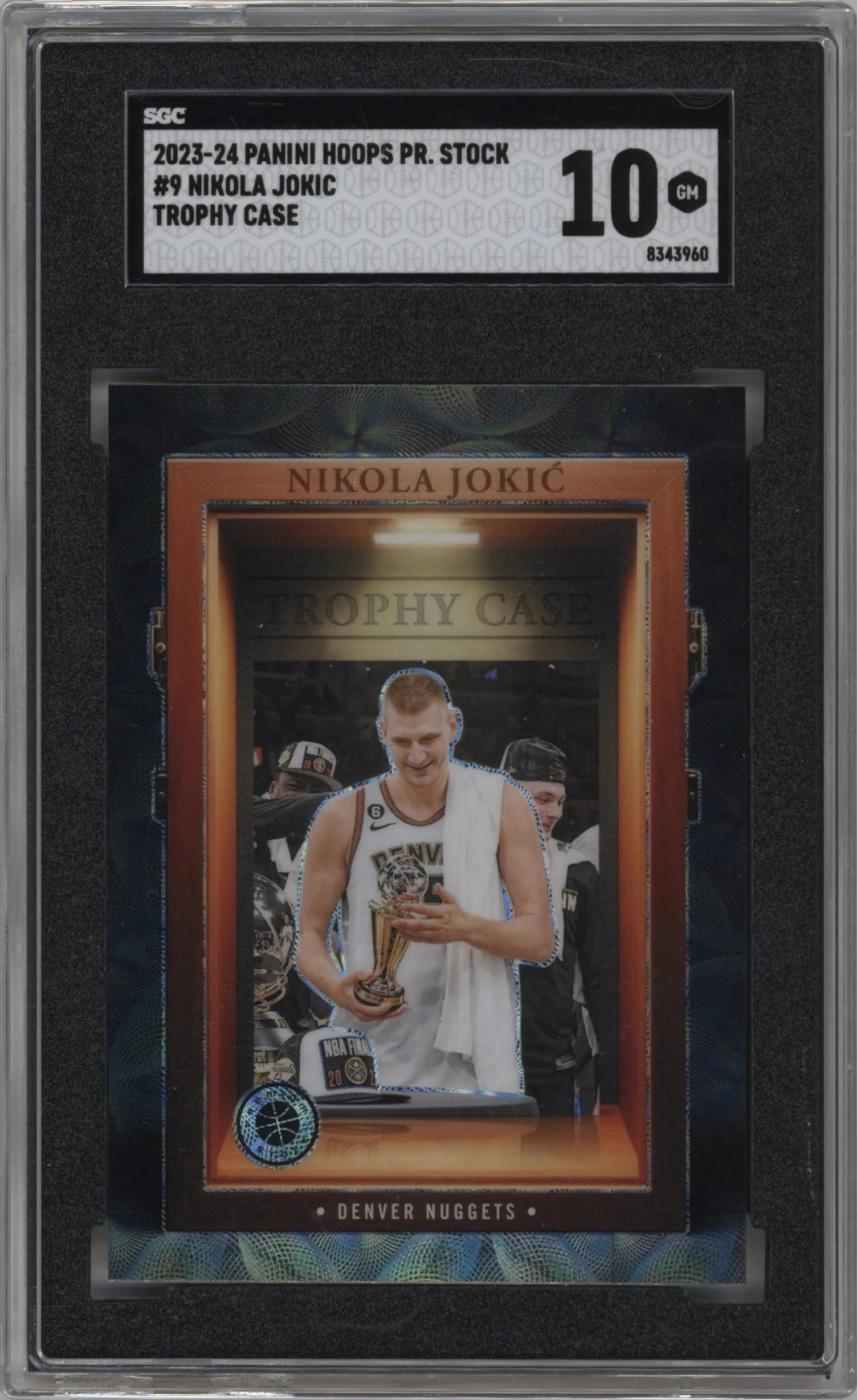 2023 Panini Hoops Premium Stock Trophy Case Nikola Jokic #9 SGC 10