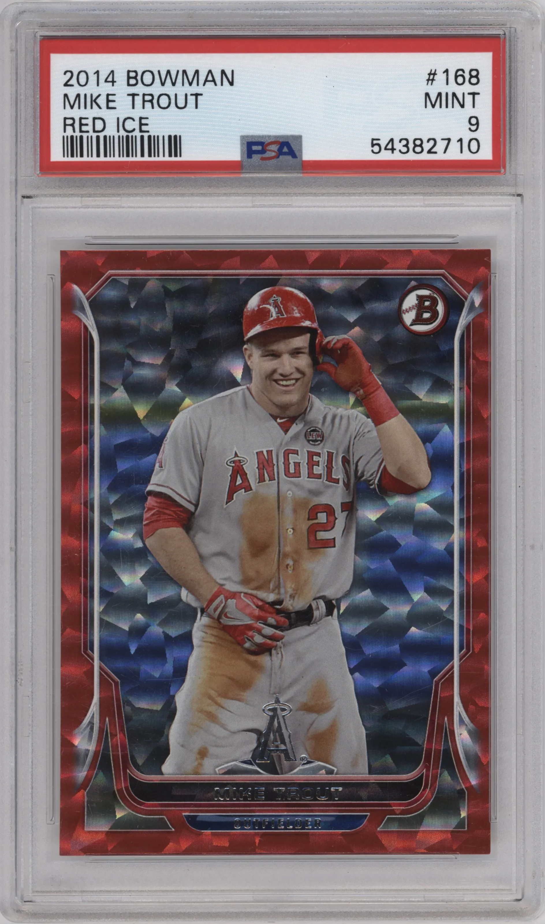 2014 Bowman Mike Trout Red Ice #168 PSA 9