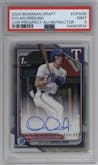 Dylan Dreiling from the 2024 Bowman Draft set featuring a Refractor parallel graded by PSA and given an overall grade of 9.