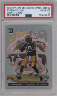 Jordan Love from the 2020 Panini Donruss Optic set graded by PSA and given an overall grade of 10.