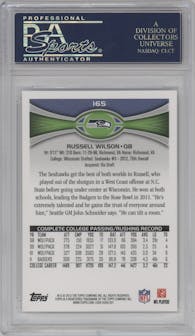 Russell Wilson from the 2012 Topps set graded by PSA and given an overall grade of 10.