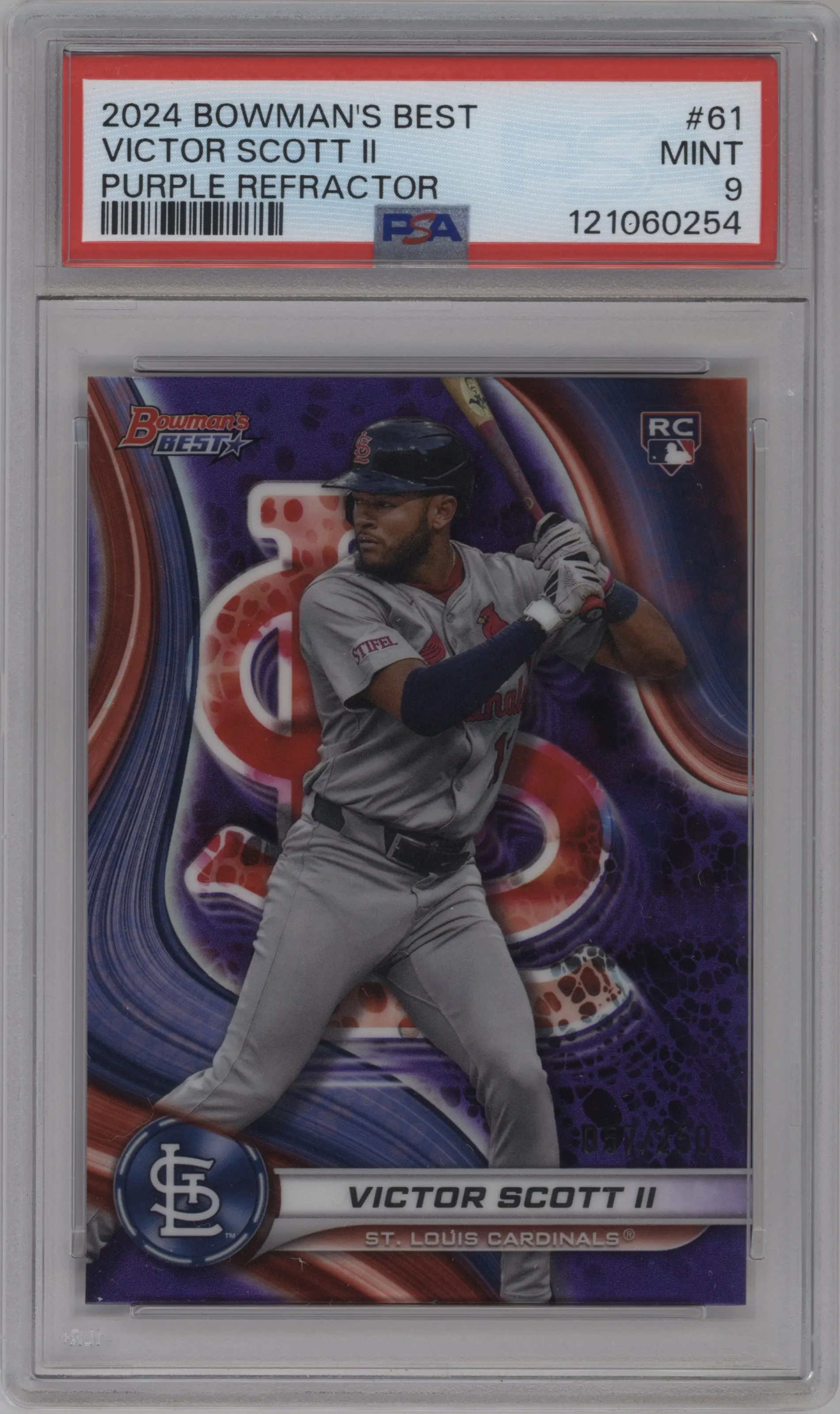 2024 Bowman's Best Victor Scott II Purple Refractor #61 PSA 9