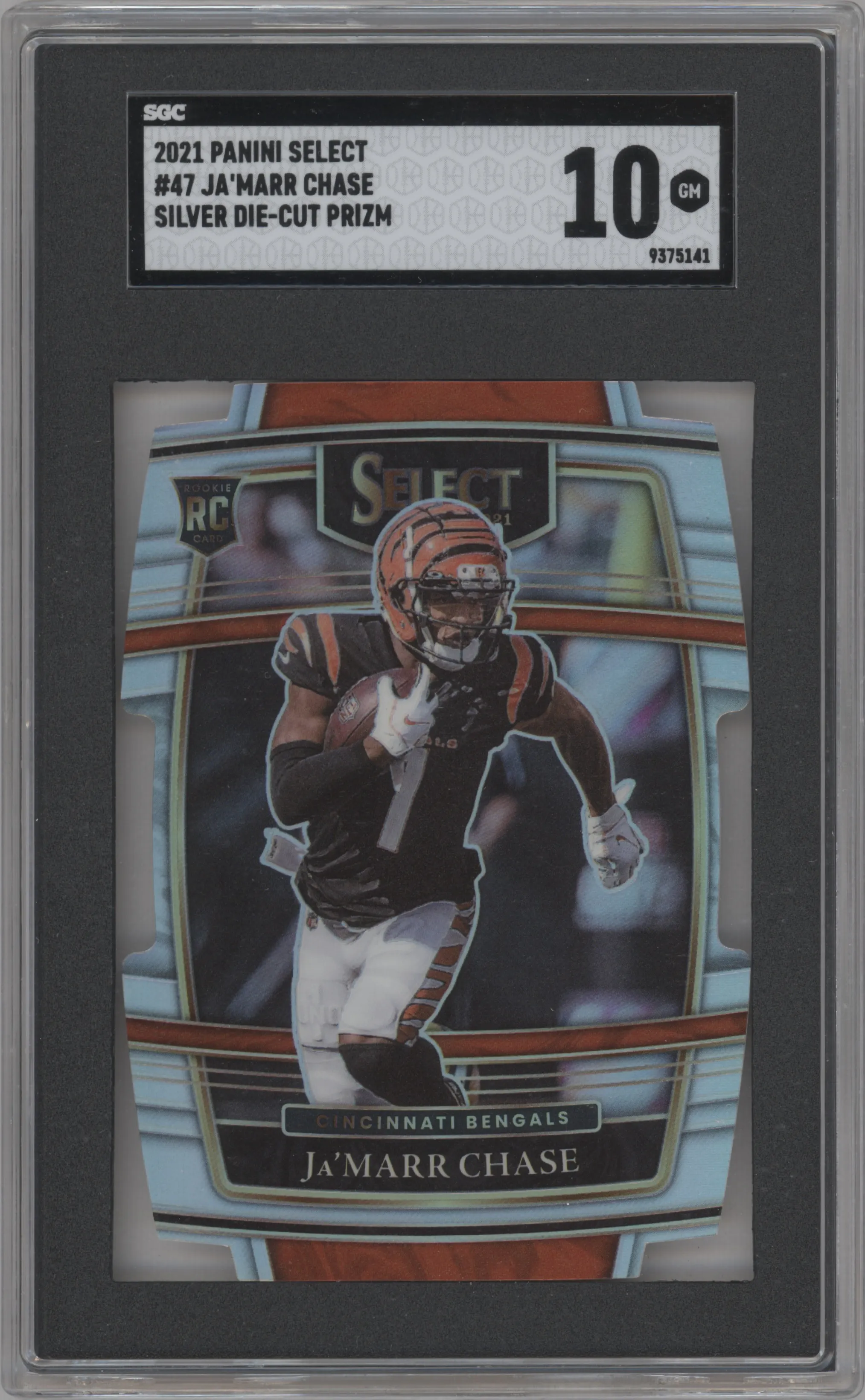 2021 Panini Select Ja'Marr Chase Die-Cut Silver SGC 10