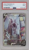 Mewtwo V from the 2022 Pokemon SWSH set graded by PSA and given an overall grade of 9.
