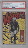 Derek Carr from the 2022 Panini Absolute set featuring a Gold parallel graded by PSA and given an overall grade of 10.