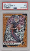 Michael Penix Jr. from the 2024 Panini Prizm set featuring a Disco parallel graded by PSA and given an overall grade of 9.