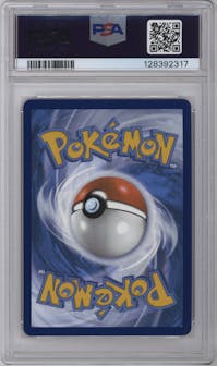 Victini from the 2025 Pokemon SV set featuring a Black White Rare parallel graded by PSA and given an overall grade of 10.