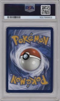 Deoxys VMAX from the 2023 Pokemon SWSH set graded by PSA and given an overall grade of 10.