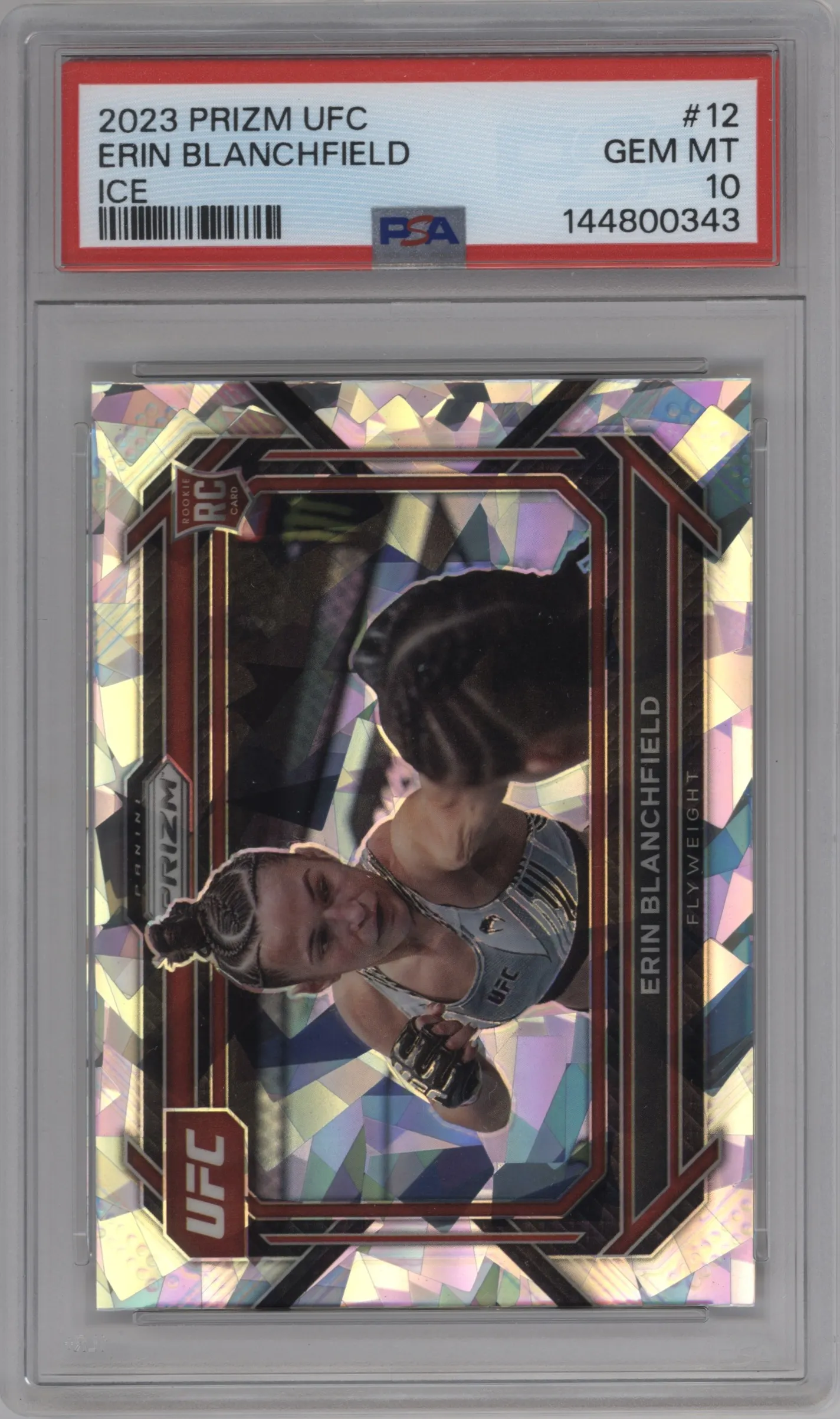 2023 Panini Prizm UFC Erin Blanchfield Ice Prizm PSA 10