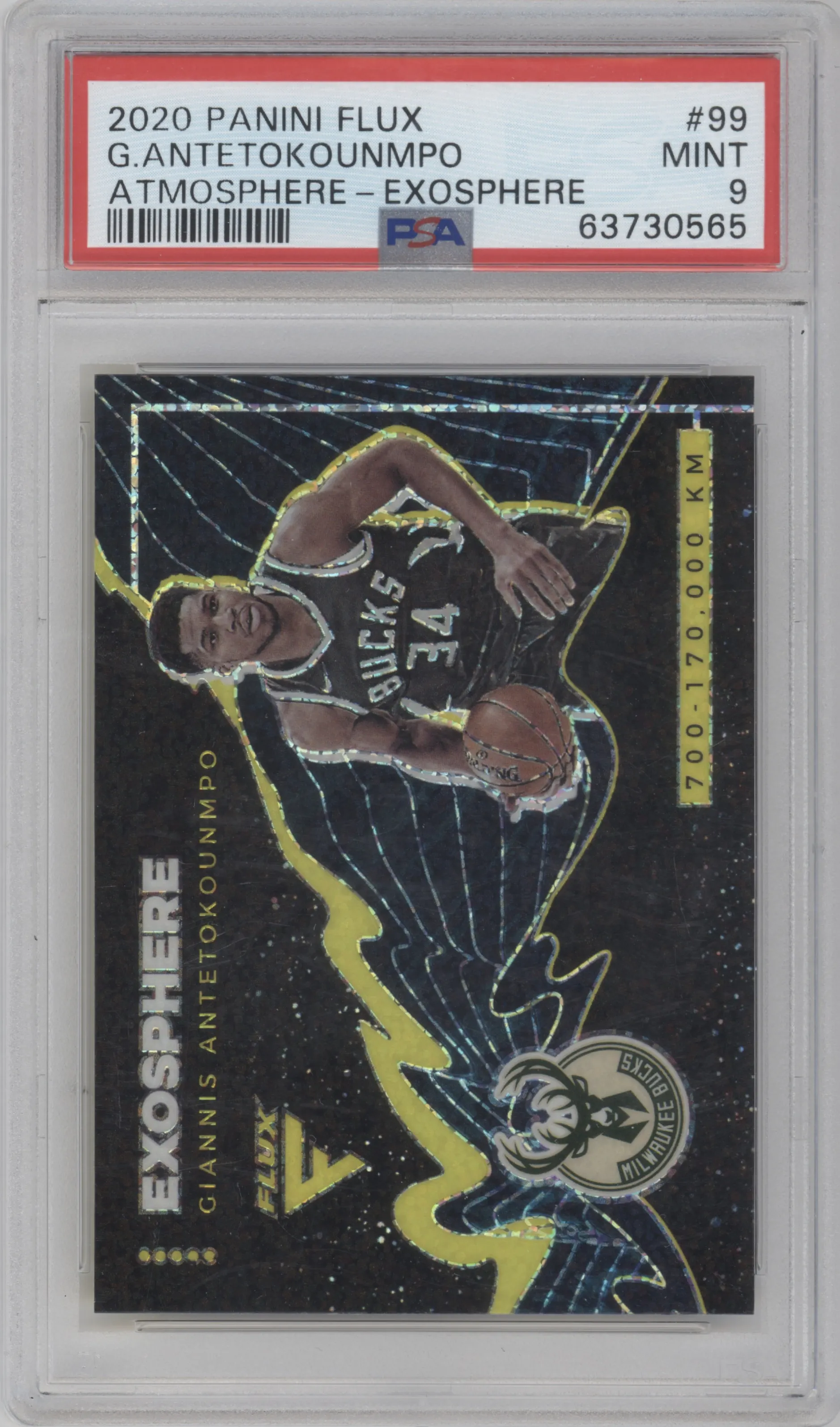 2020 Panini Flux Exosphere Giannis Antetokounmpo #99 PSA 9