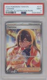 Carmine from the 2024 Pokemon SV set graded by PSA and given an overall grade of 9.