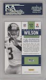 Russell Wilson from the 2012 Panini Contenders set graded by PSA and given an overall grade of 10.