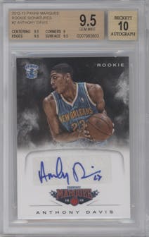 Anthony Davis from the 2012-13 Panini Marquee  set graded by Beckett and given an overall grade of 9.5.