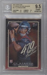 CJ Stroud from the 2023 Topps Now set graded by Beckett and given an overall grade of 9.5.