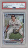 Blaze Jordan from the 2021 Bowman Mega Box set graded by PSA and given an overall grade of 10.