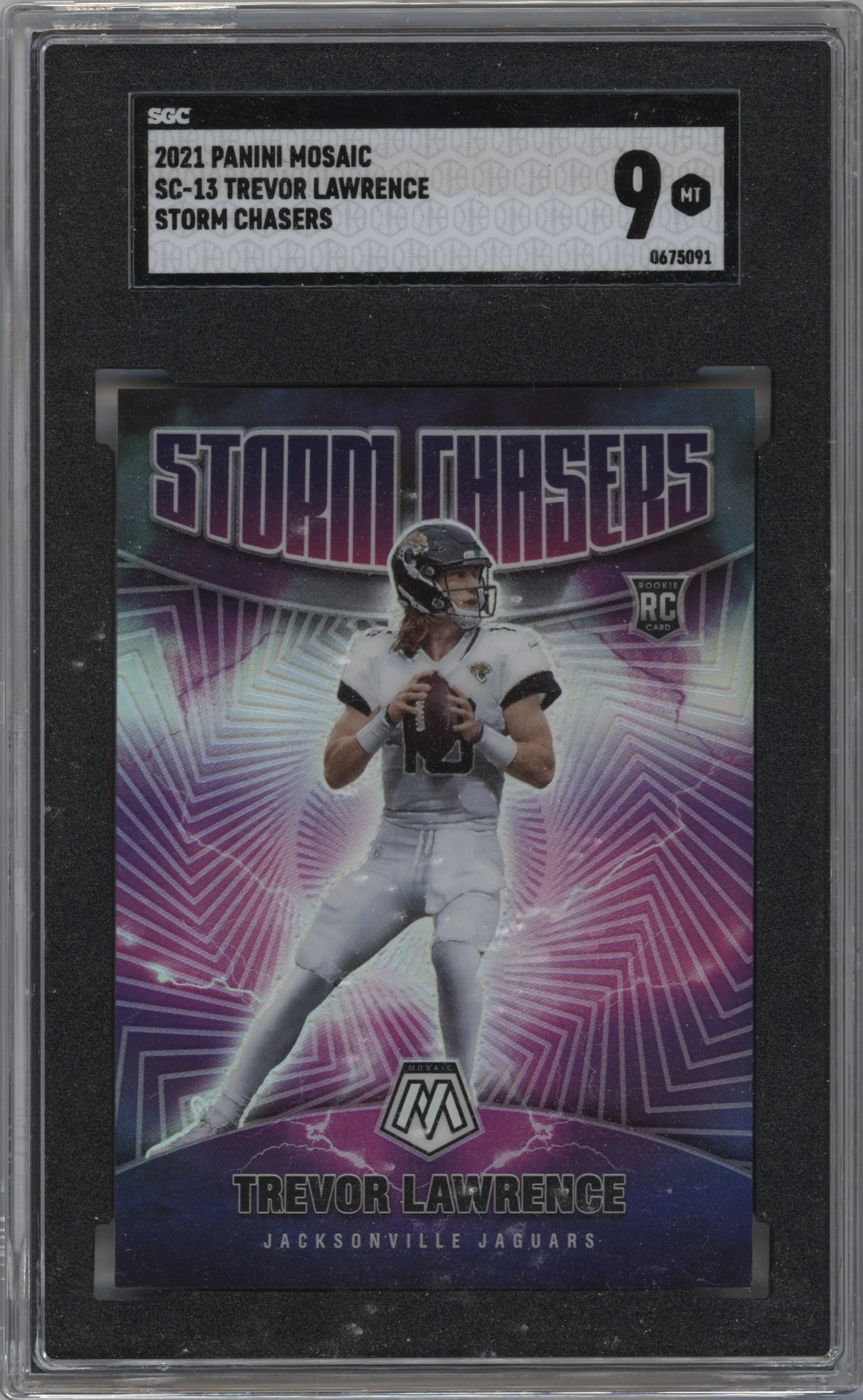 2021 Panini Mosaic Storm Chasers Trevor Lawrence SGC 9