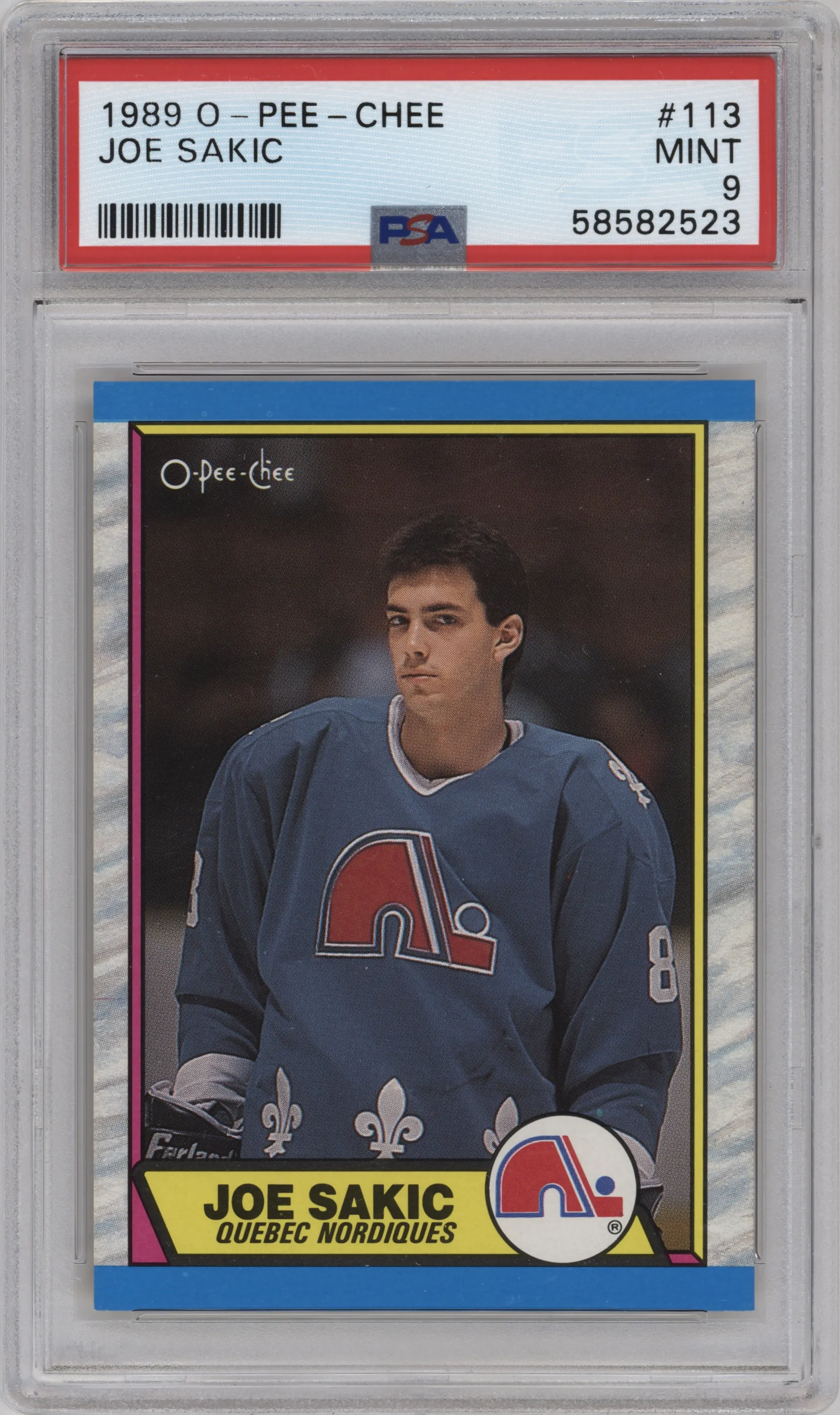 1989 O-Pee-Chee Joe Sakic #113 PSA 9
