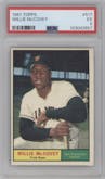 Willie McCovey from the 1961 Topps set graded by PSA and given an overall grade of 5.