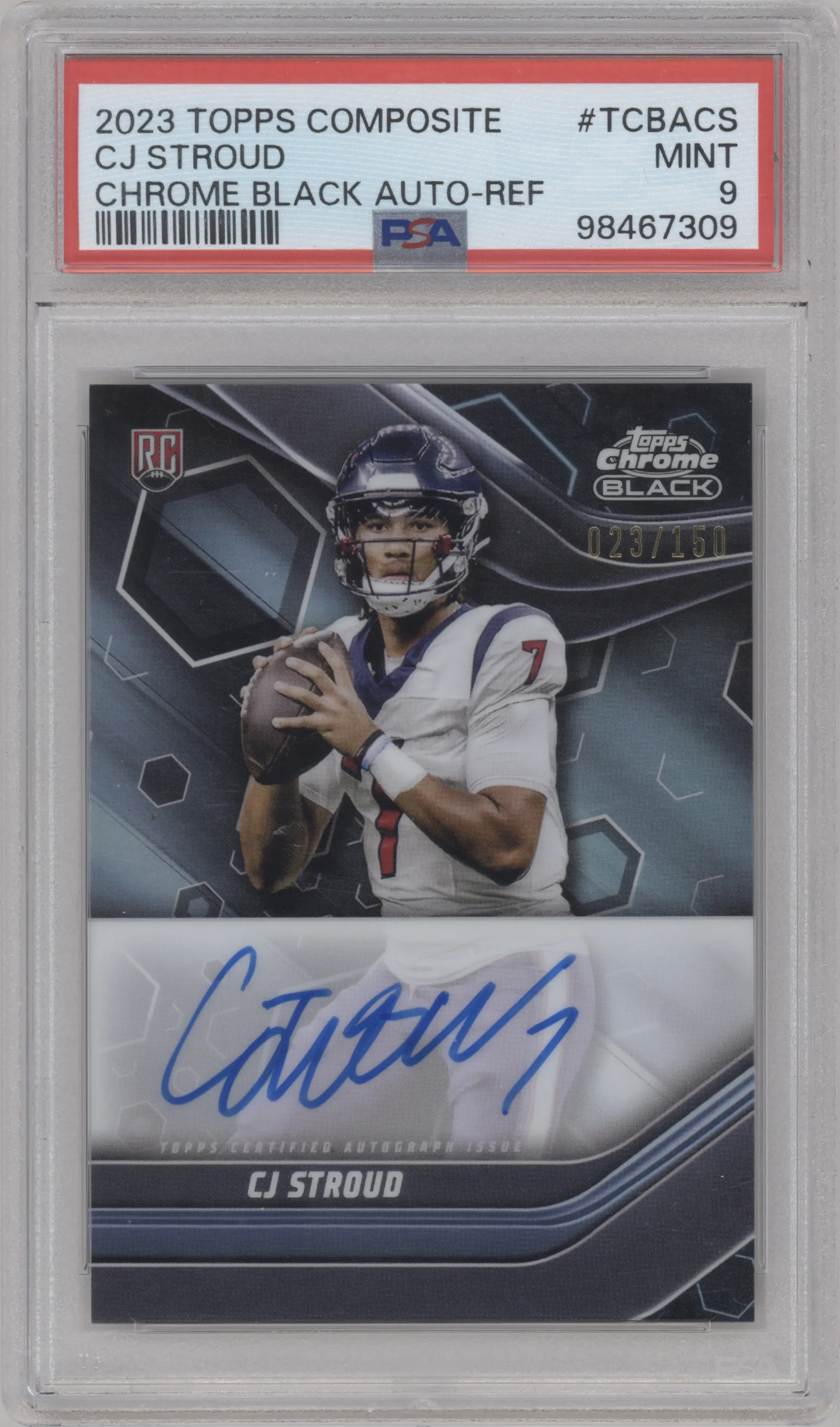 2023 Topps Composite Chr.Black Auto CJ Stroud Refractor PSA 9