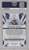 Jonathan Taylor from the 2020 Panini Phoenix set featuring a Fire Burst parallel graded by PSA and given an overall grade of 10.