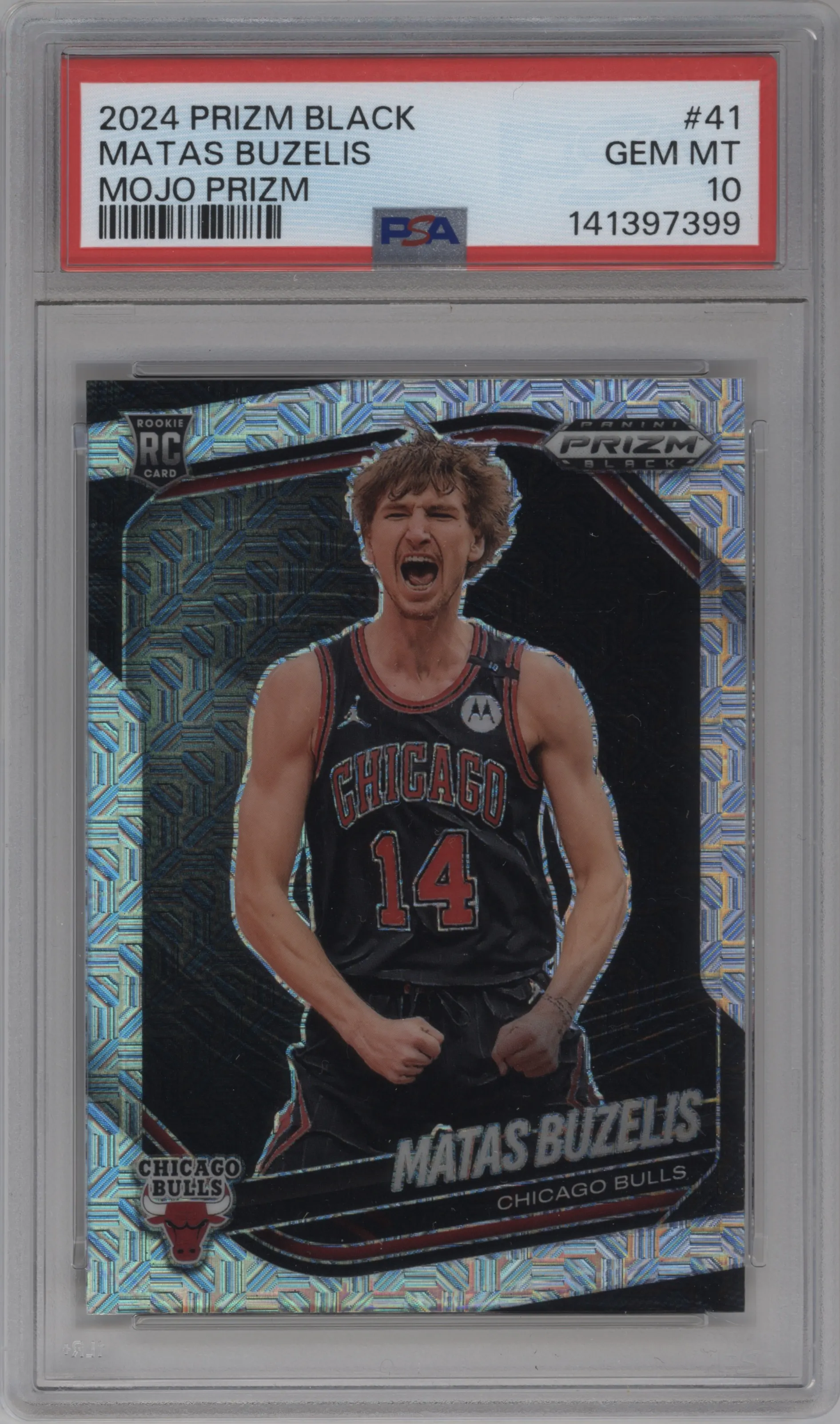 2024 Panini Prizm Black Matas Buzelis Mojo #41 PSA 10