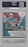 Tua Tagovailoa from the 2020 Panini Mosaic set featuring a Choice Black Gold parallel graded by PSA and given an overall grade of 10.