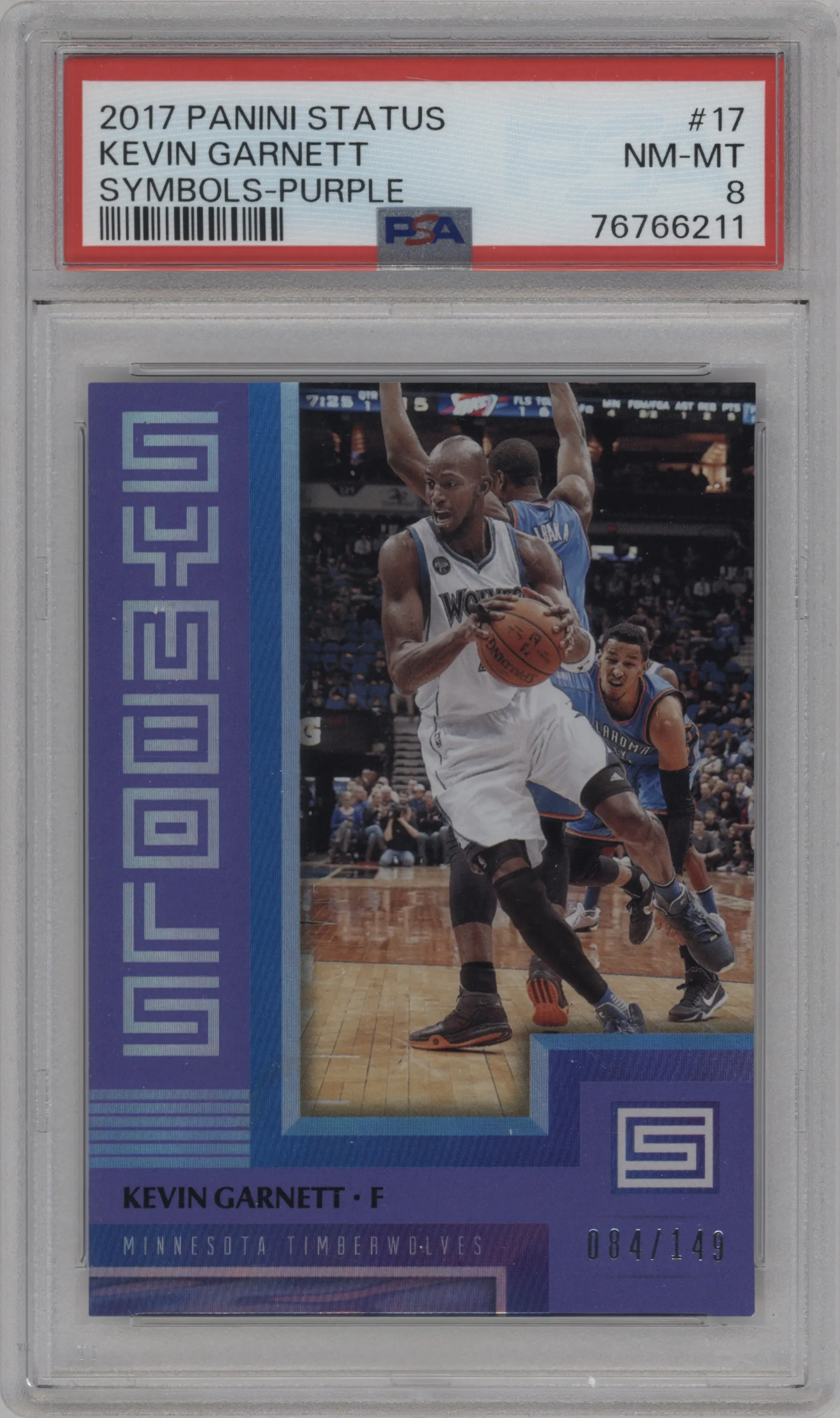 2017 Panini Status Symbols Kevin Garnett Purple PSA 8