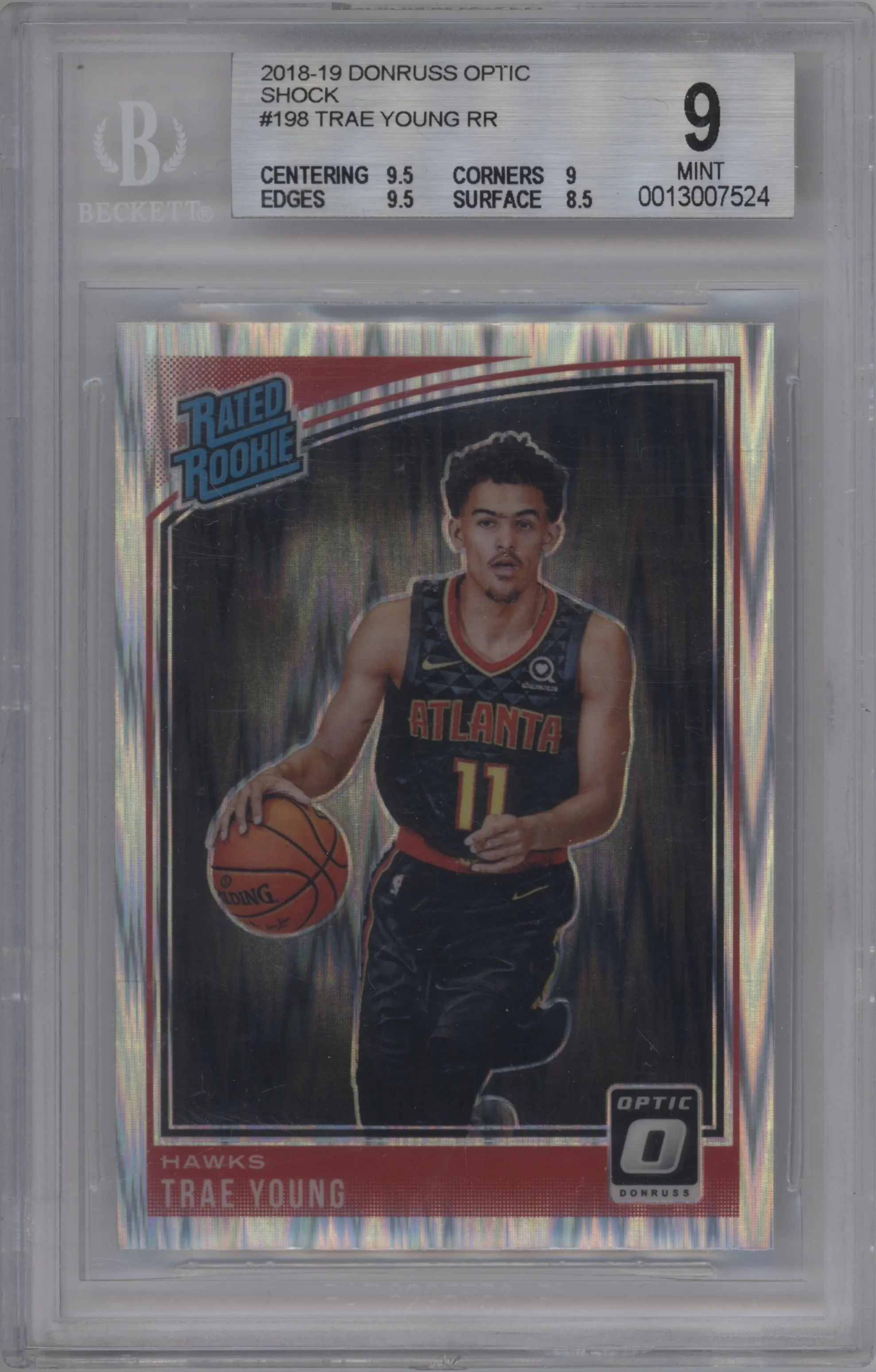 2018 Panini Donruss Optic Rated Rookie Trae Young Shock BGS 9