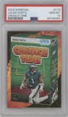 Jalen Hurts from the 2023 Panini Donruss set graded by PSA and given an overall grade of 10.