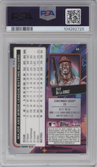 Elly De La Cruz from the 2024 Topps Cosmic Chrome set graded by PSA and given an overall grade of 10.