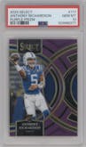  Anthony Richardson  from the 2023 Panini Select set featuring a Purple Prizm parallel graded by PSA and given an overall grade of 10.