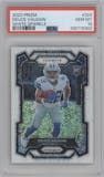 Deuce Vaughn from the 2023 Panini Prizm set featuring a White Sparkle parallel graded by PSA and given an overall grade of 10.