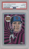 Pete Alonso  from the 2023 Topps Chrome set graded by PSA and given an overall grade of 10.