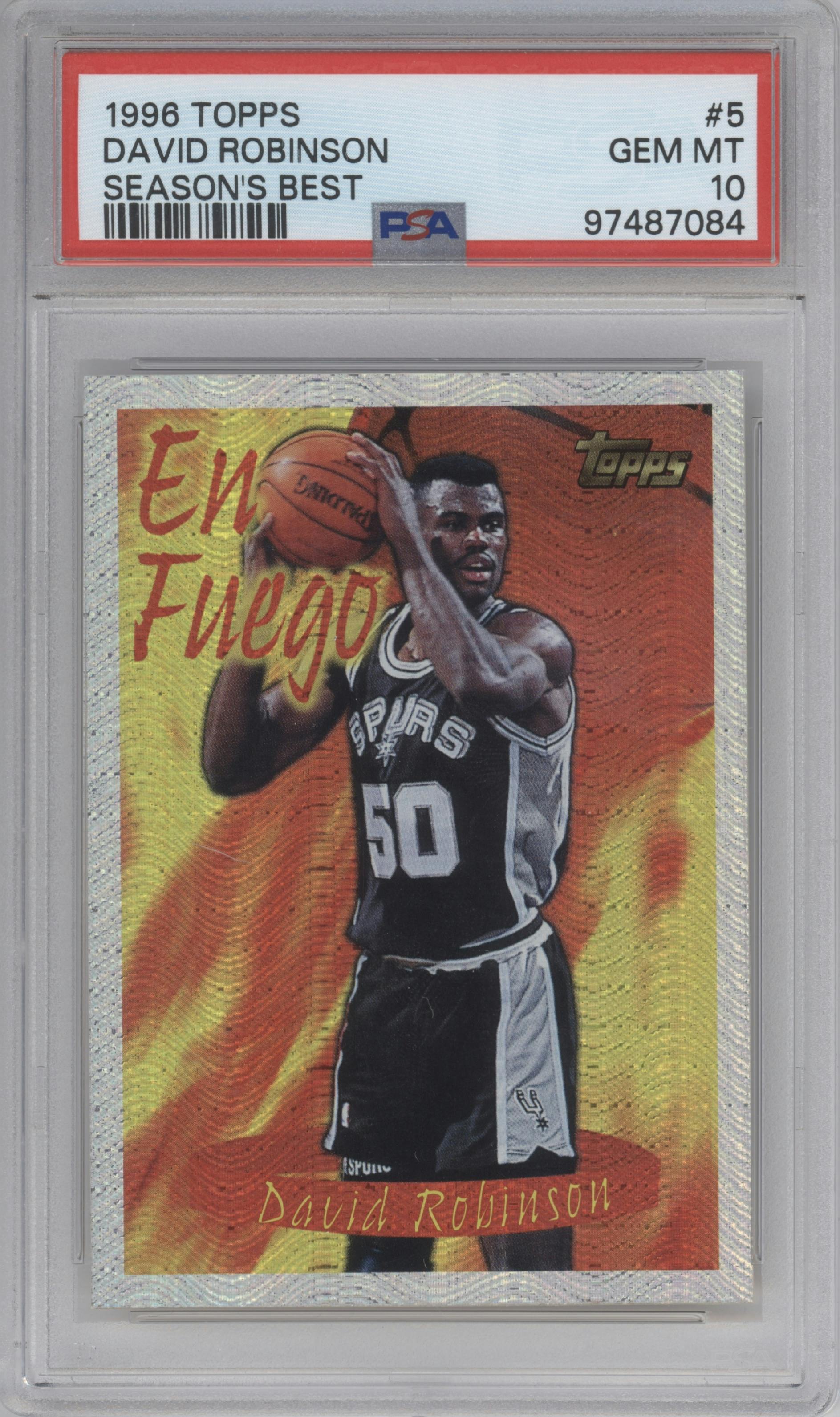 David Robinson from the 1996-97 Topps set graded by PSA and given an overall grade of 10.