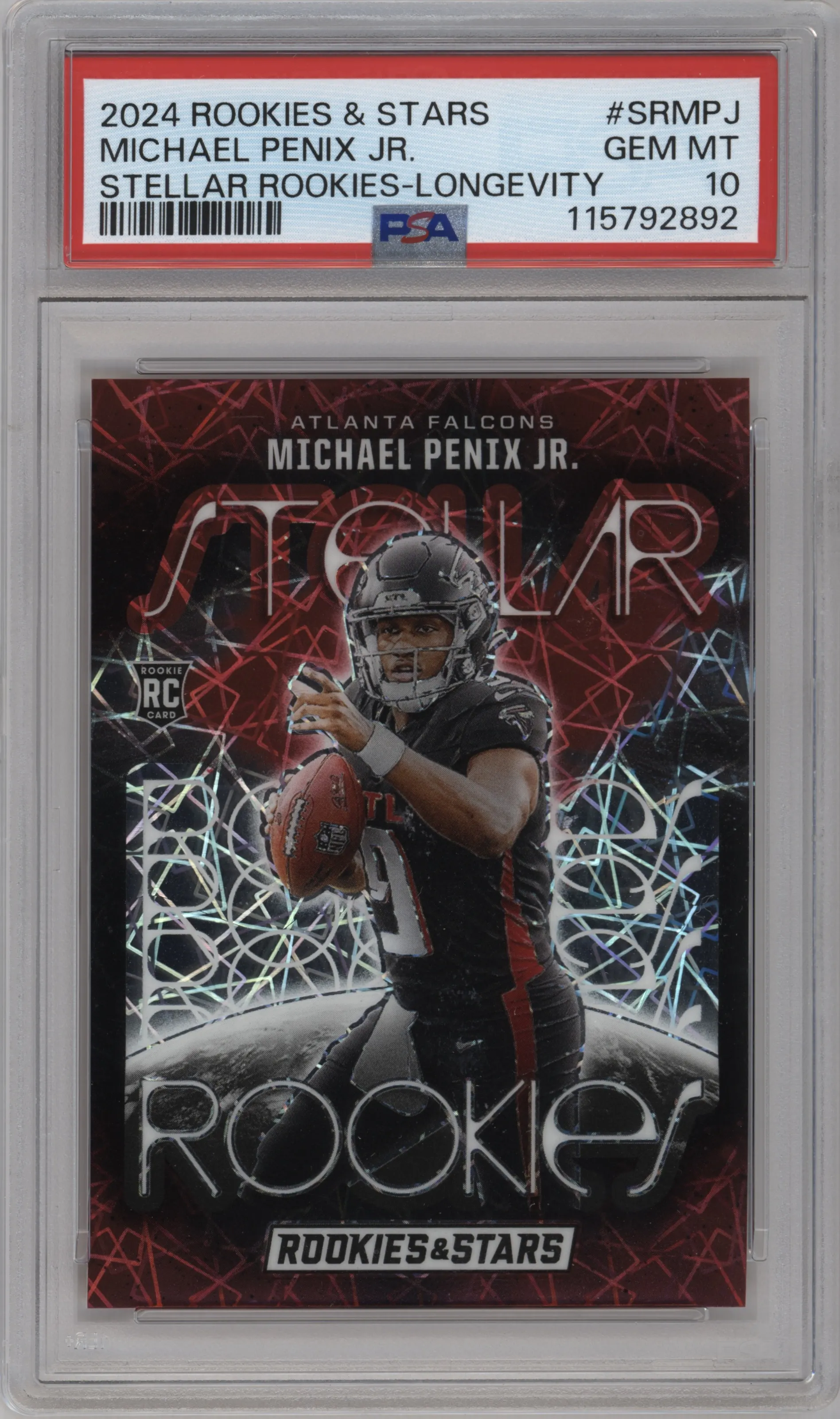 2024 Panini Rookies & Stars Stellar Rke. Michael Penix Jr. Longevity #SR-MPJ PSA 10