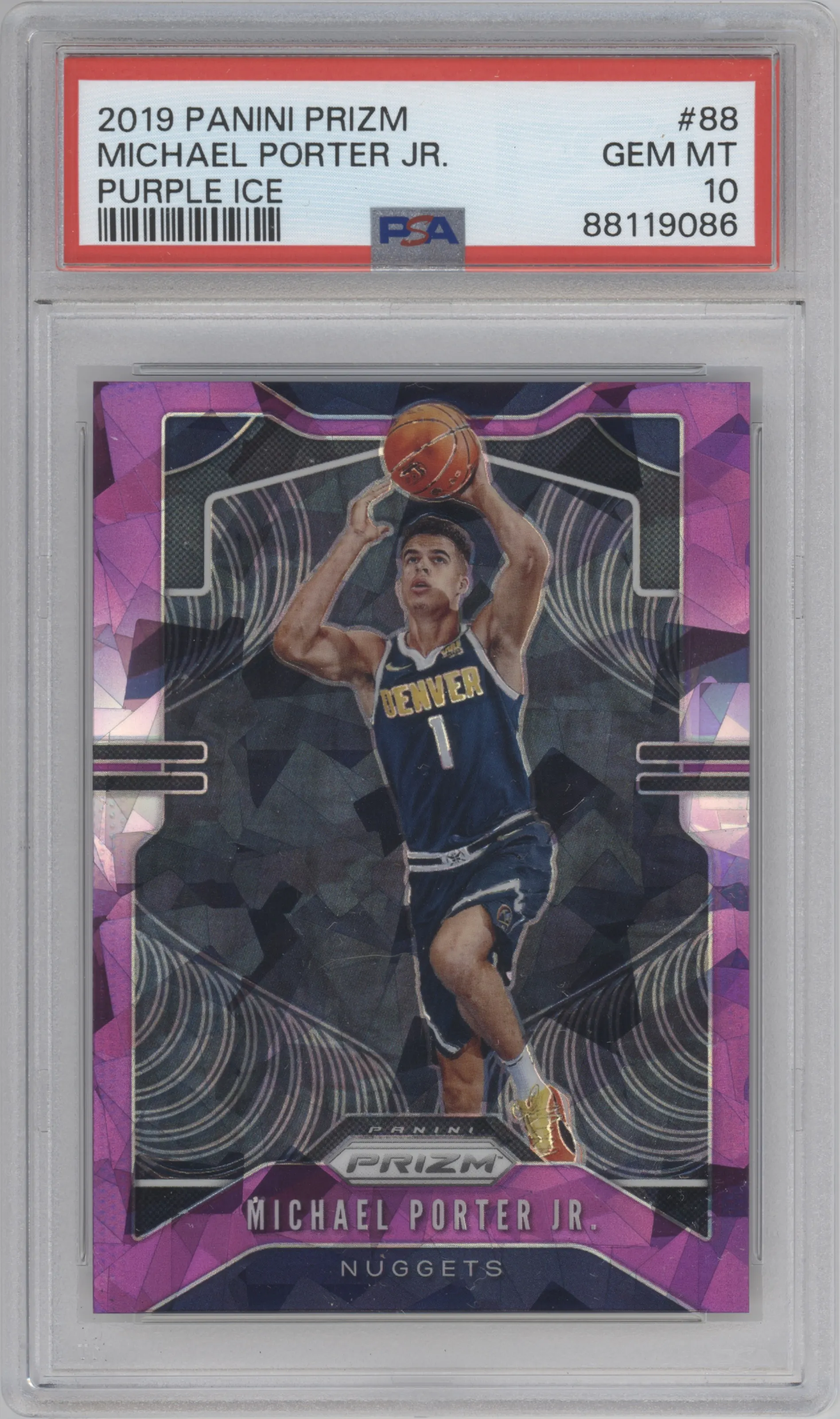 2019 Panini Prizm Michael Porter Jr. Purple Ice PSA 10