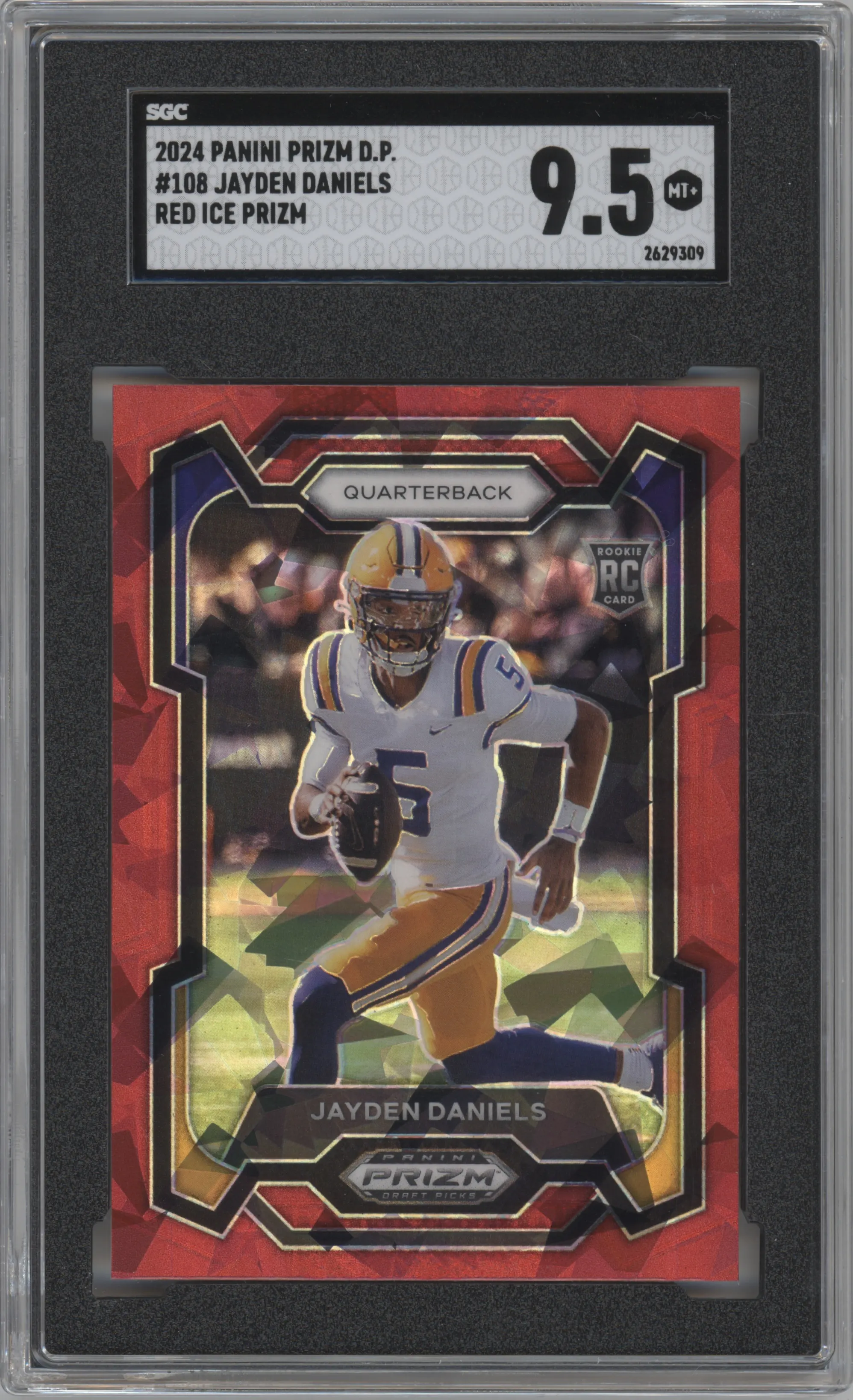 2024 Panini Prizm Draft Picks Jayden Daniels Red Ice #108 SGC 9.5