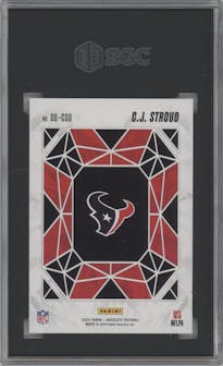 C.J. Stroud from the 2024 Panini Absolute set featuring a Red Spectrum parallel graded by SGC and given an overall grade of 9.5.