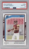 Jayden Daniels from the 2024 Donruss set graded by PSA and given an overall grade of 10.