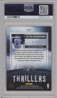 Victor Wembanyama from the 2023-24 Panini Phoenix set featuring a Pink  parallel graded by PSA and given an overall grade of 9.