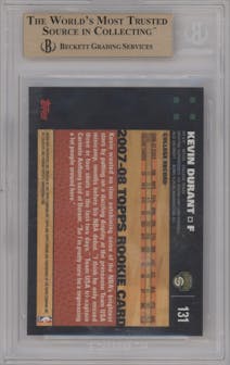 Kevin Durant from the 2007-08 Topps Chrome set graded by Beckett and given an overall grade of 9.5.